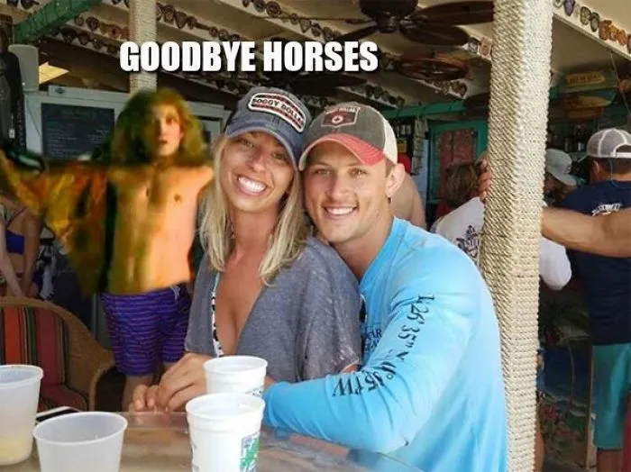 Couple Asks Internet To Photoshop Out Shirtless Guy From Engagement Photo, Regrets It Immediately