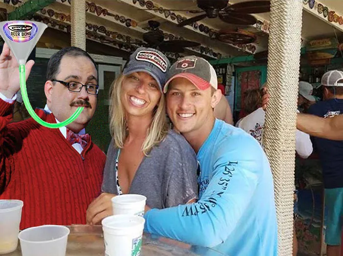 Couple Asks Internet To Photoshop Out Shirtless Guy From Engagement Photo, Regrets It Immediately