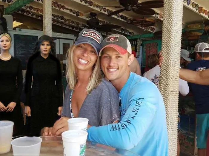 Couple Asks Internet To Photoshop Out Shirtless Guy From Engagement Photo, Regrets It Immediately