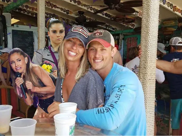 Couple Asks Internet To Photoshop Out Shirtless Guy From Engagement Photo, Regrets It Immediately