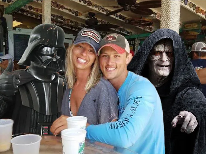 Couple Asks Internet To Photoshop Out Shirtless Guy From Engagement Photo, Regrets It Immediately