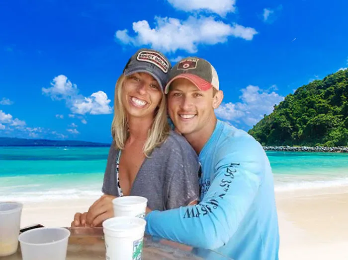 Couple Asks Internet To Photoshop Out Shirtless Guy From Engagement Photo, Regrets It Immediately