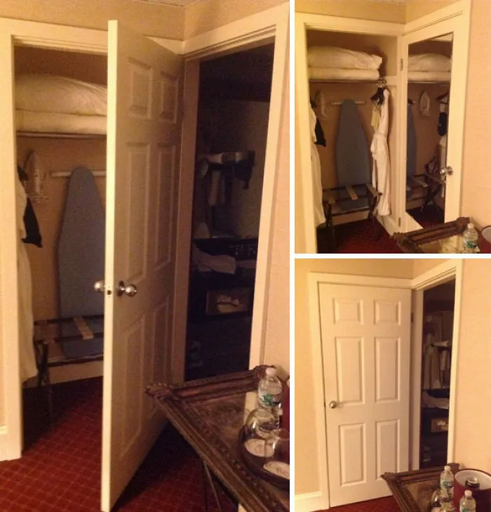 In My Hotel Room, I Can Either Close The Closet Or The Bathroom, But Not Both At The Same Time