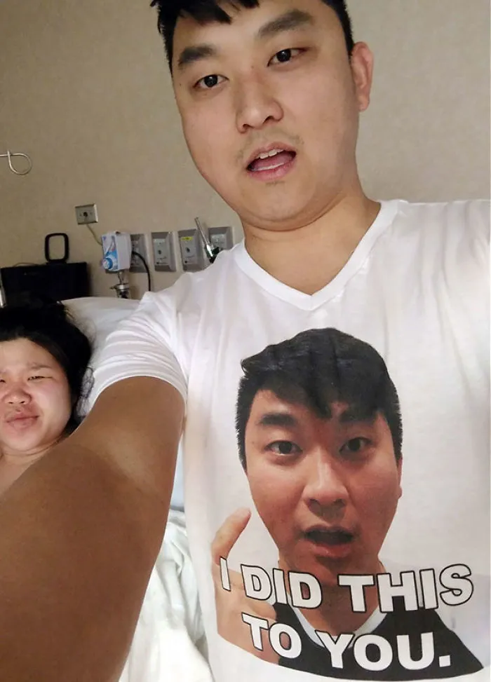I Wore This Custom Shirt During My Wife's Labor. Wife Was Not Amused