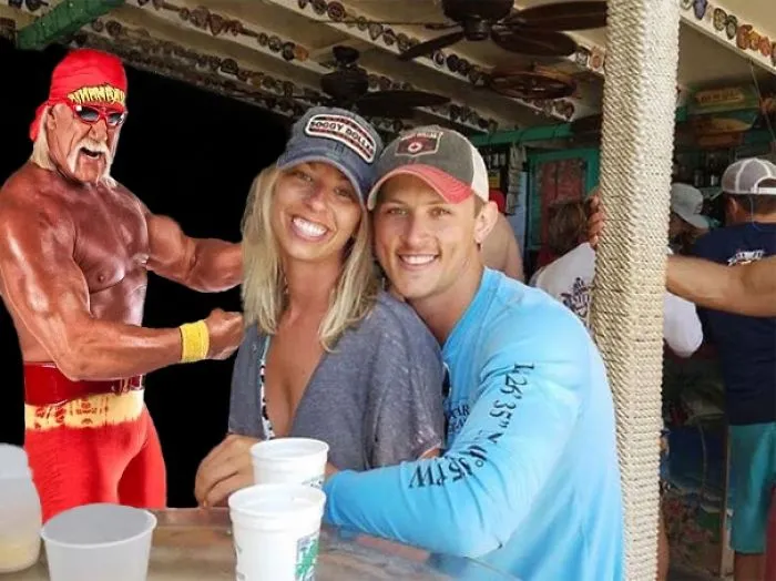 Couple Asks Internet To Photoshop Out Shirtless Guy From Engagement Photo, Regrets It Immediately