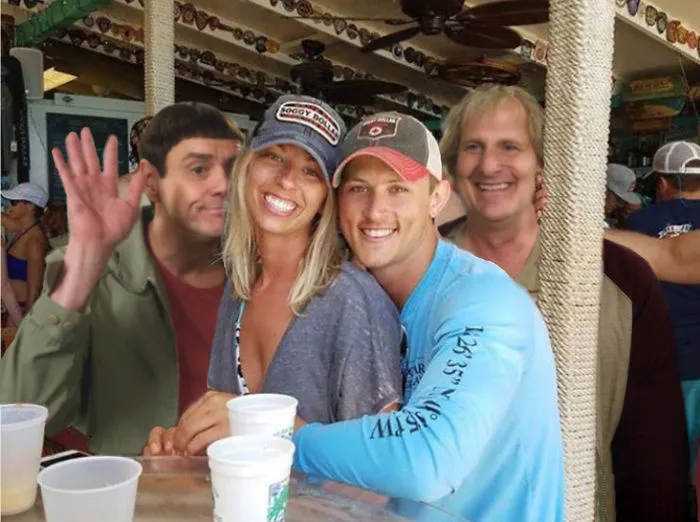 Couple Asks Internet To Photoshop Out Shirtless Guy From Engagement Photo, Regrets It Immediately