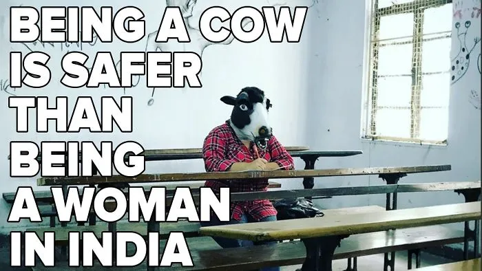 Women In India Are Protesting By Wearing Cow Masks