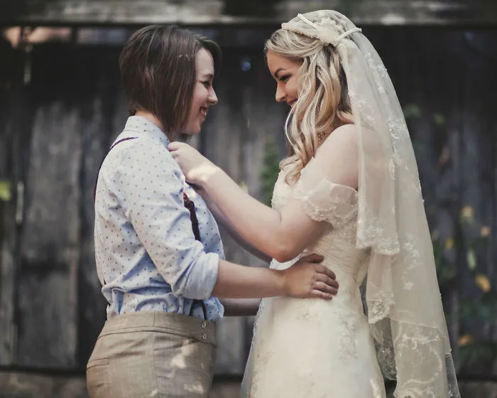 Two women looking at each other 