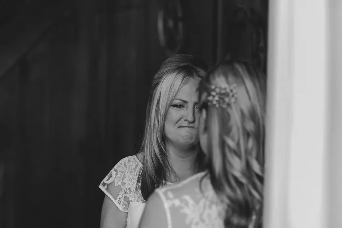 Two women looking at each other