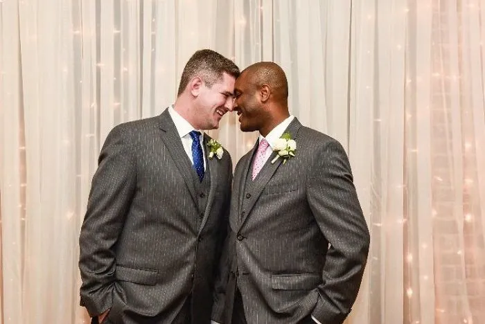Two men looking at each other 