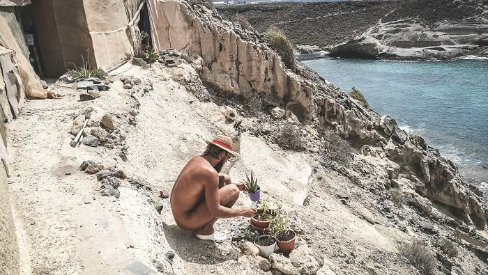 This Guy Lives Completely Off The Grid In A Cave On An Beautiful Island