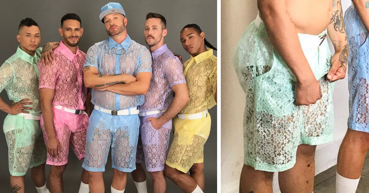 Existen los pantalones cortos de encaje para hombres y no sabemos qué pensar