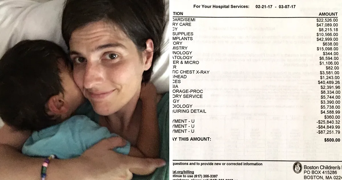 Esta madre comparte la factura de locura por la operación de su hijo para mostrar lo que ocurrirá con Trumpcare