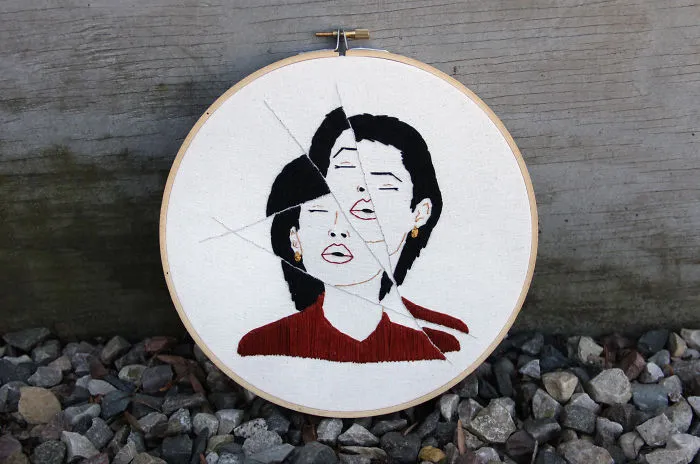 I Embroidered Fractured Portraits Of Women Showing The Complex Feelings I Experienced After The Election