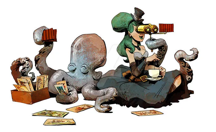 Disney Illustrator Imagines A Life With A Pet Octopus, And It's Just Too Adorable (79 Pics)
