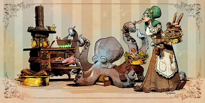 Disney Illustrator Imagines A Life With A Pet Octopus, And It's Just Too Adorable (79 Pics)