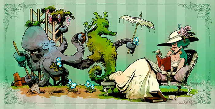 Disney Illustrator Imagines A Life With A Pet Octopus, And It's Just Too Adorable (79 Pics)