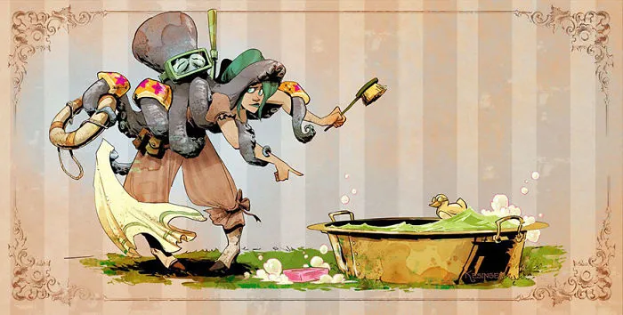 Disney Illustrator Imagines A Life With A Pet Octopus, And It's Just Too Adorable (79 Pics)