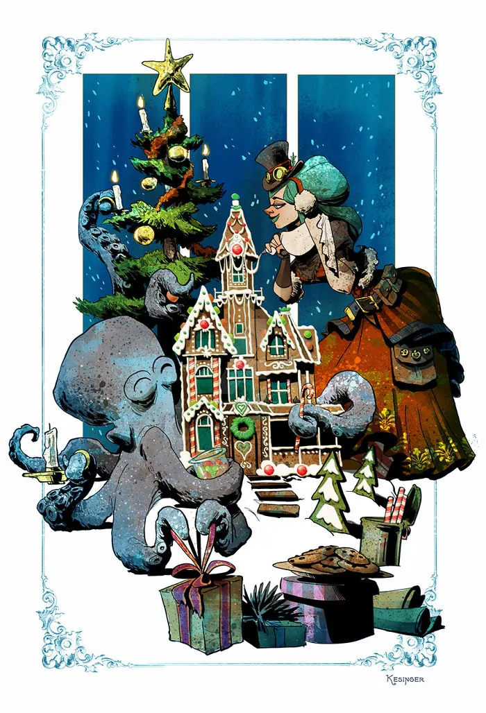 Disney Illustrator Imagines A Life With A Pet Octopus, And It's Just Too Adorable (79 Pics)