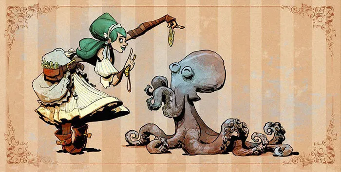 Un ilustrador de Disney imagina a una vida con una mascota pulpo y es tan adorable (+10 imágenes)