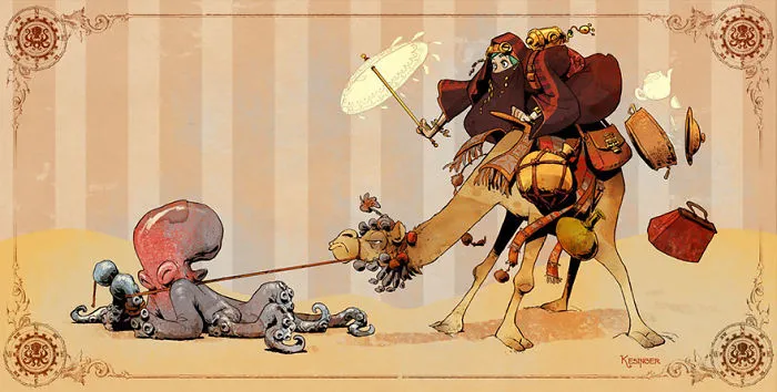 Disney Illustrator Imagines A Life With A Pet Octopus, And It's Just Too Adorable (79 Pics)