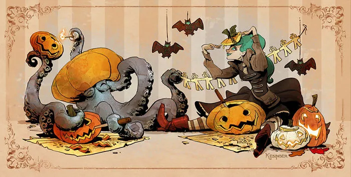 Disney Illustrator Imagines A Life With A Pet Octopus, And It's Just Too Adorable (79 Pics)