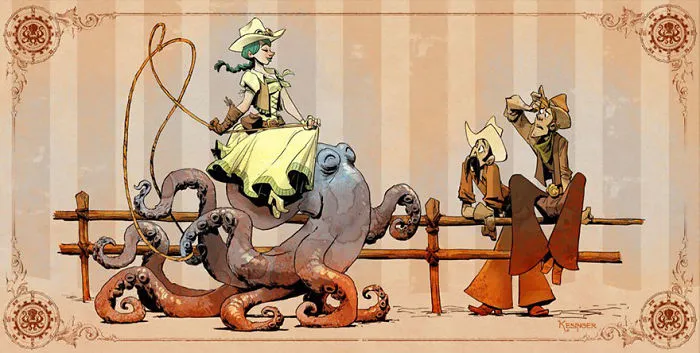 Disney Illustrator Imagines A Life With A Pet Octopus, And It's Just Too Adorable (79 Pics)