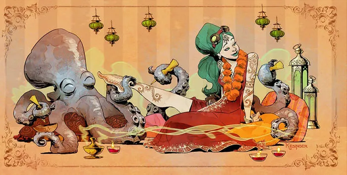 Disney Illustrator Imagines A Life With A Pet Octopus, And It's Just Too Adorable (79 Pics)