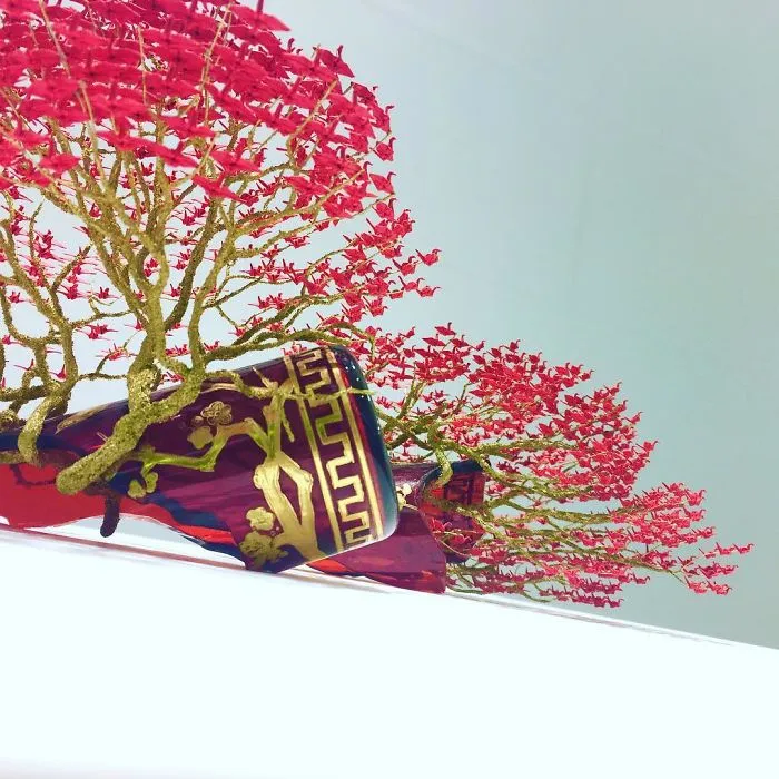 1000s Of Miniature Origami Cranes Turned Into Incredible Bonsai Trees By Naoki Onogawa
