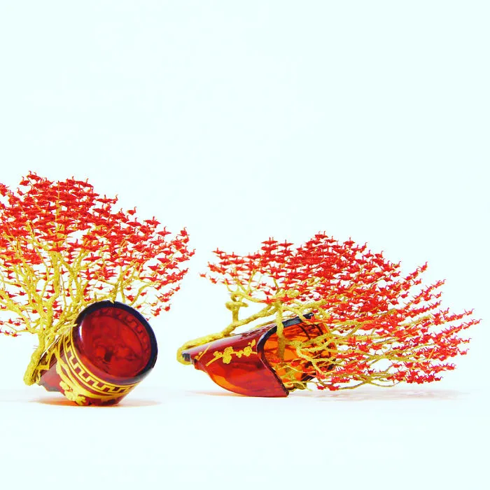 1000s Of Miniature Origami Cranes Turned Into Incredible Bonsai Trees By Naoki Onogawa