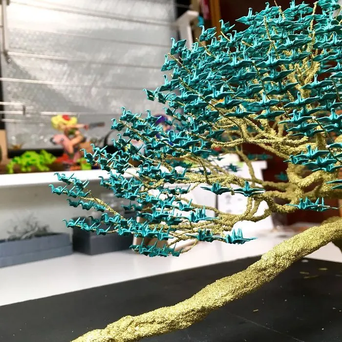 1000s Of Miniature Origami Cranes Turned Into Incredible Bonsai Trees By Naoki Onogawa