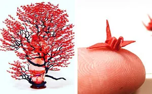 1000s Of Miniature Origami Cranes Turned Into Incredible Bonsai Trees By Naoki Onogawa