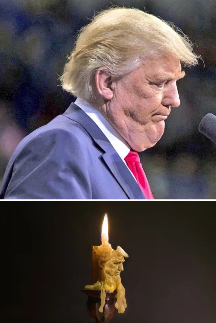 Creative Photoshop battle image with a person and a melted candle resembling them.