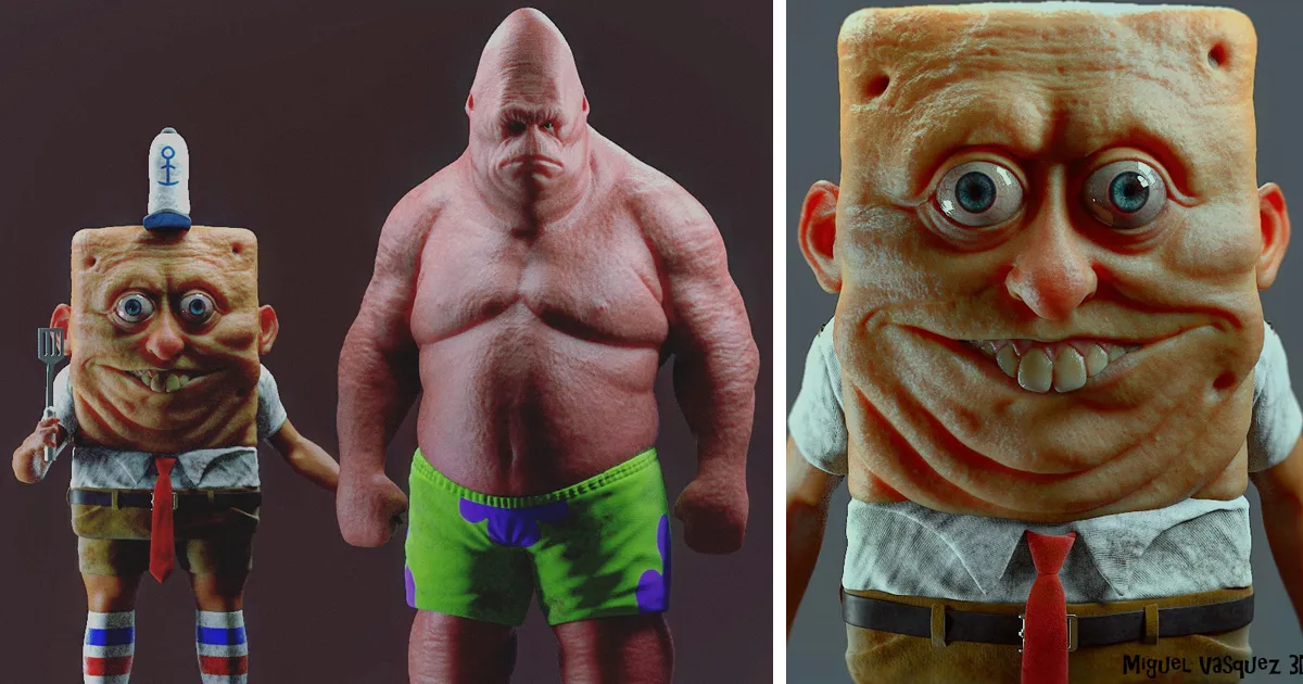 10+ Versiones realistas de personajes de dibujos animados que no te querrías encontrar en la vida real