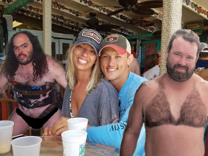 Couple Asks Internet To Photoshop Out Shirtless Guy From Engagement Photo, Regrets It Immediately