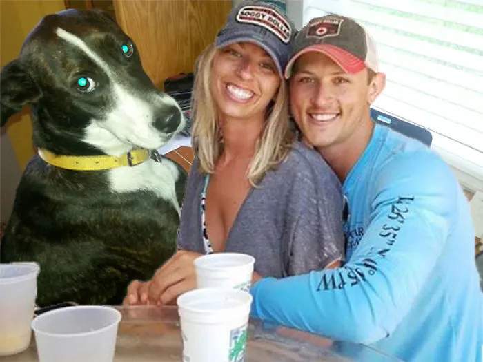 Couple Asks Internet To Photoshop Out Shirtless Guy From Engagement Photo, Regrets It Immediately
