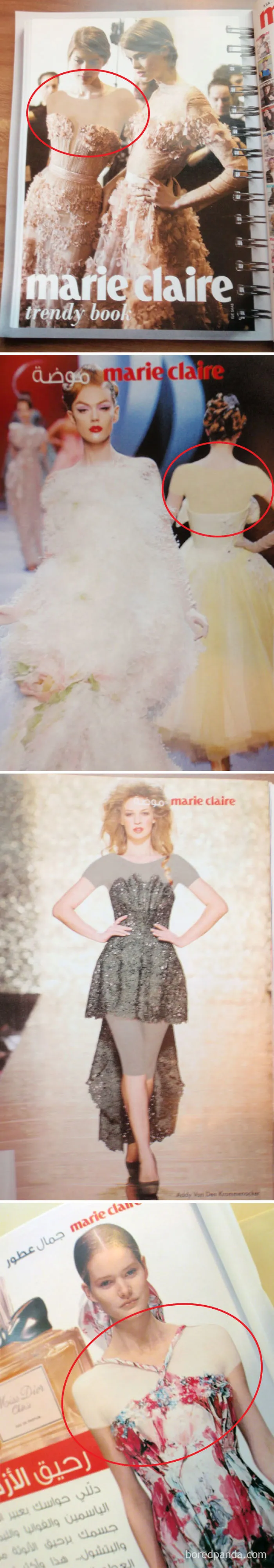 Fashion magazine images edited differently for Western and Middle-Eastern audiences.
