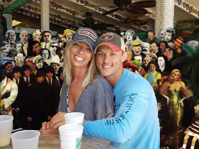 Couple Asks Internet To Photoshop Out Shirtless Guy From Engagement Photo, Regrets It Immediately