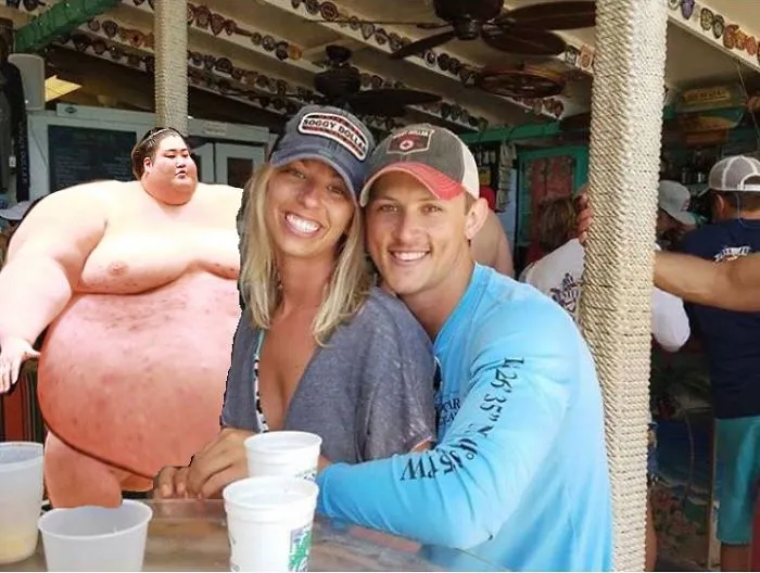 Couple Asks Internet To Photoshop Out Shirtless Guy From Engagement Photo, Regrets It Immediately