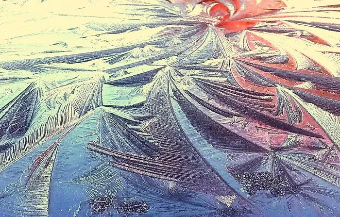 The Sunrise Shining Off The Icy Roof Of My Car