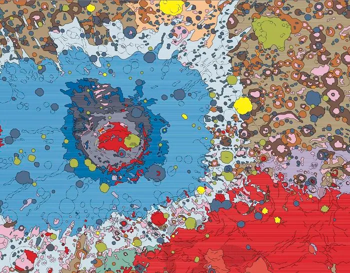 Geological Map Of The Moon - Looks Like Modern Art