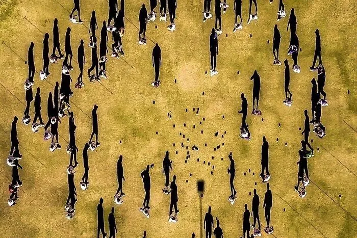 Drone Photo Directly Above Bowls Club. Looks Like A Surreal Painting