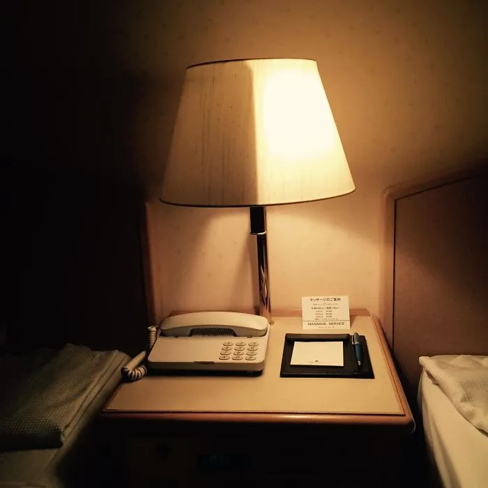 This Bedside Lamp At My Hotel In Japan Can Be Half Lit
