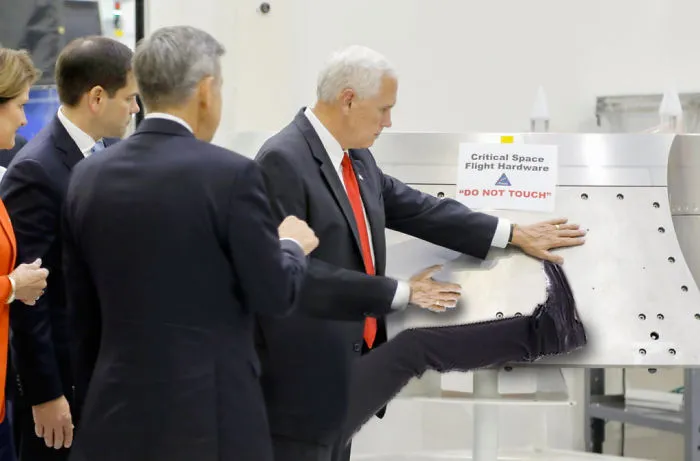 Mike Pence Ignores NASA’s ‘Do Not Touch’ Sign, And The Internet's Response Is Merciless