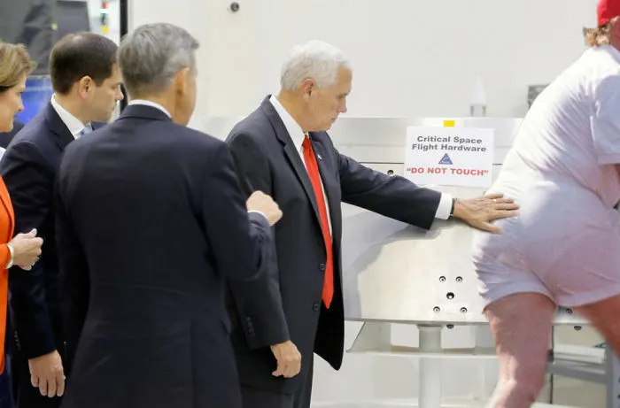 Mike Pence Ignores NASA’s ‘Do Not Touch’ Sign, And The Internet's Response Is Merciless