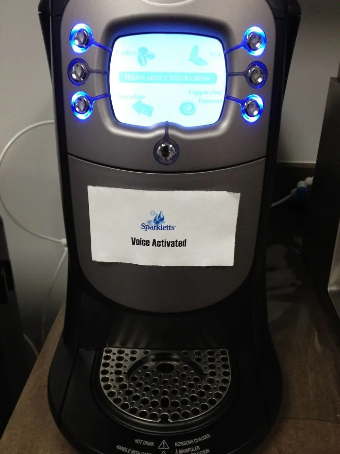 So They Installed A New Coffee Machine At Work And Before Anyone Could Use It, I Placed This Sign On It... Best Three Hours Of My Life (I Have The Office Right In Front Of The Break Room)
