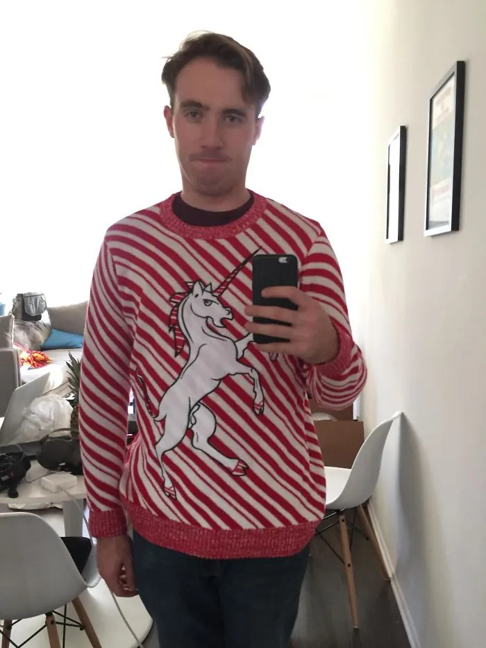 It's Two Hours Before The Big Christmas Party And I Just Noticed A Detail On My Sweater