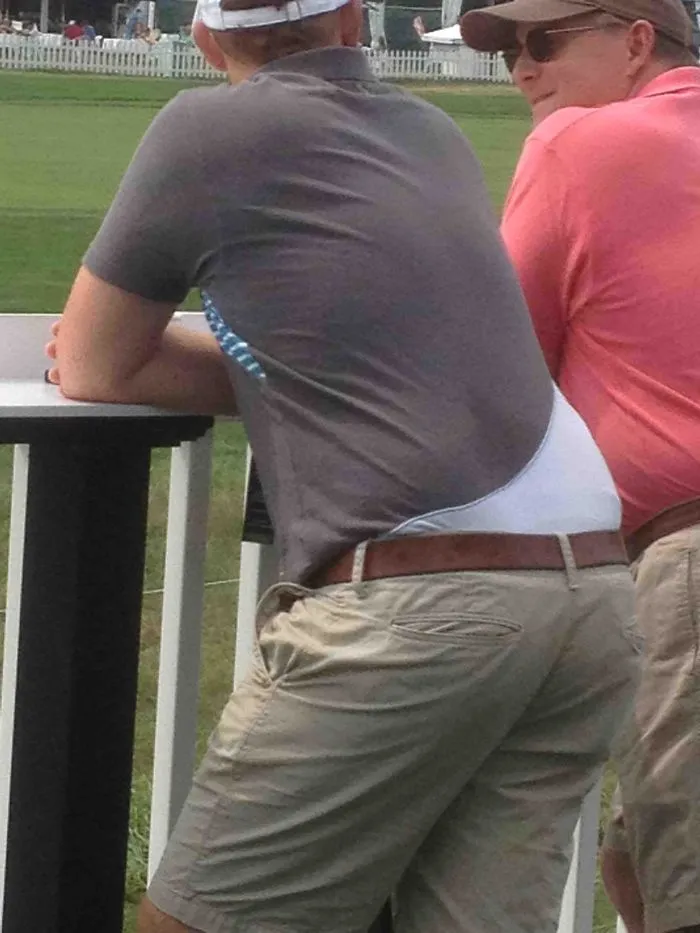 The Design On This Guys Shirt Makes Him Look Like He Is Walking Around With A Massive Wedgie