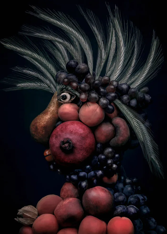 I Use Fruits And Vegetables To Create Realistic Looking Portraits