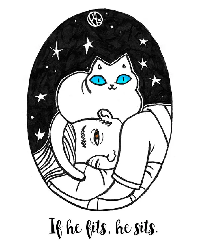 My Girlfriend Illustrates Our Life With 3 Cats And A Dog
